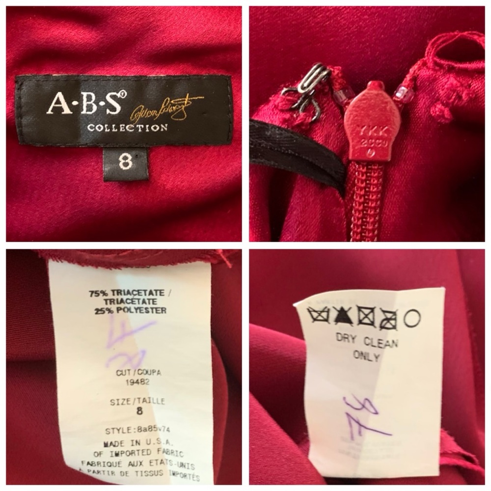 ABS by Allen Schwartz Dark Red Halter Gown - Picture 16 of 16